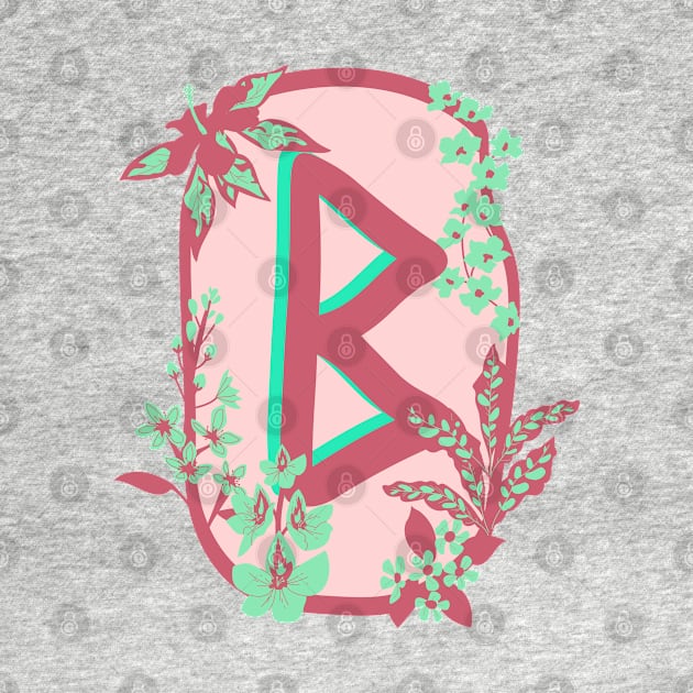 Berkana Rune Flowery Design by El Onix